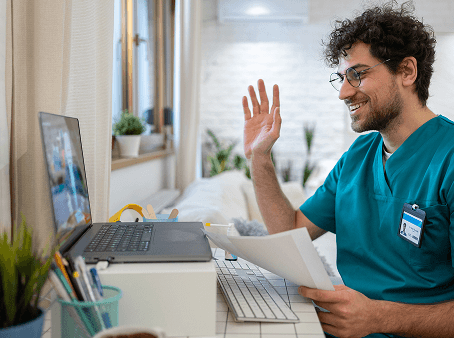 Licensed healthcare provider reviewing patient profile